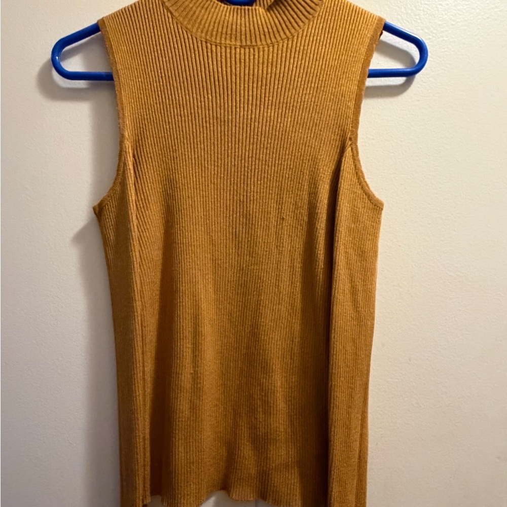 Ambiance Mustard Ribbed Knit Top